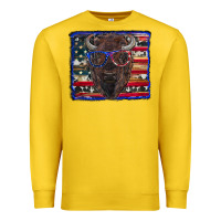 Lemon bison with american flag Premium Sweatshirt - RanaPortraitStore