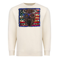 Sandshell bison with american flag Premium Sweatshirt - RanaPortraitStore