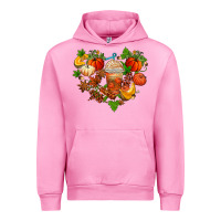 Fuchsia Pink fall pumpkin heart Urban Hoodie - AdoDesignShop