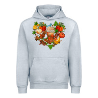 Heather Grey fall pumpkin heart Urban Hoodie - AdoDesignShop