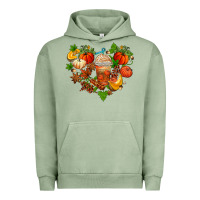 Pigment Oil Green fall pumpkin heart Urban Hoodie - AdoDesignShop