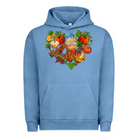 Pigment Pebble Blue fall pumpkin heart Urban Hoodie - AdoDesignShop