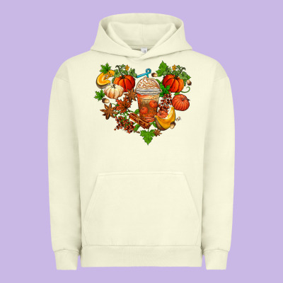 Fall Pumpkin Heart Urban Hoodie Designed By Adodesignshop