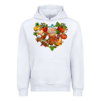 White fall pumpkin heart Urban Hoodie - AdoDesignShop