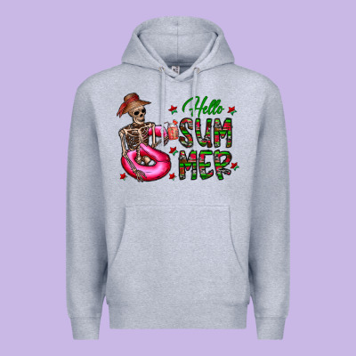 Hello Summer Premium Hoodie Designed By Cowhidedigitalart