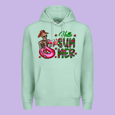Hello Summer Premium Hoodie Designed By Cowhidedigitalart