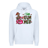 White hello summer Premium Hoodie - CowhideDigitalArt