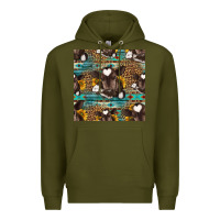 Army Green western baby calf seamless pattern Premium Hoodie - HRA Design Shop