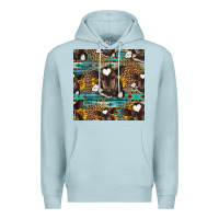 Blue Mist western baby calf seamless pattern Premium Hoodie - HRA Design Shop