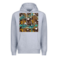 Heather Grey western baby calf seamless pattern Premium Hoodie - HRA Design Shop