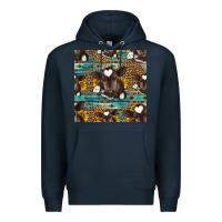 Navy western baby calf seamless pattern Premium Hoodie - HRA Design Shop