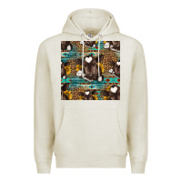 Oatmeal Heather western baby calf seamless pattern Premium Hoodie - HRA Design Shop