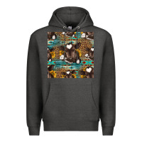 Charcoal Heather western baby calf seamless pattern Premium Hoodie - HRA Design Shop