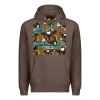 Coffee western baby calf seamless pattern Premium Hoodie - HRA Design Shop