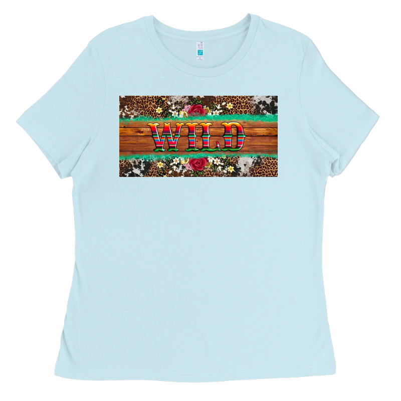 Western Wild And Floral Leopard  Cowhide Licanse Plate Ladies Tee by Artiststas | Teevron