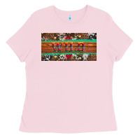Bubblegum Pink western wild and floral leopard  cowhide licanse plate Ladies Tee - Artiststas