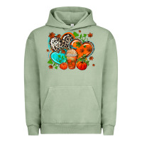 Pigment Oil Green western leopard  fall   hearts Urban Hoodie - AdoDesignShop