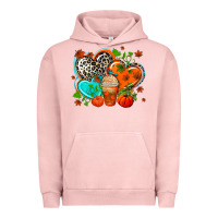 Pigment Salmon western leopard  fall   hearts Urban Hoodie - AdoDesignShop