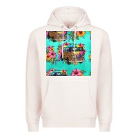 Pale Pink floral hippie truck seamless pattern Premium Hoodie - HRA Design Shop
