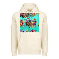 Tofu floral hippie truck seamless pattern Premium Hoodie - HRA Design Shop