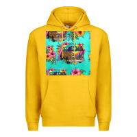 Lemon floral hippie truck seamless pattern Premium Hoodie - HRA Design Shop
