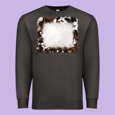 Premium Sweatshirt cowhide and leopard background