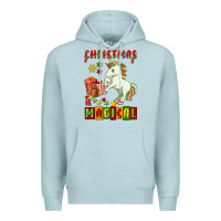 Blue Mist christmas magical unicorn Premium Hoodie - FaDigitalArtStudio