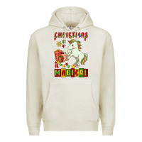 Oatmeal Heather christmas magical unicorn Premium Hoodie - FaDigitalArtStudio