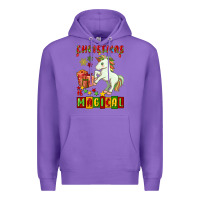 Purple christmas magical unicorn Premium Hoodie - FaDigitalArtStudio