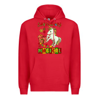 Red christmas magical unicorn Premium Hoodie - FaDigitalArtStudio
