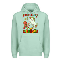 Seafoam christmas magical unicorn Premium Hoodie - FaDigitalArtStudio