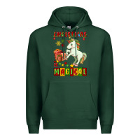 Sports Green christmas magical unicorn Premium Hoodie - FaDigitalArtStudio