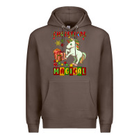 Coffee christmas magical unicorn Premium Hoodie - FaDigitalArtStudio
