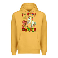Mustard christmas magical unicorn Premium Hoodie - FaDigitalArtStudio