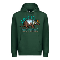 Sports Green armadillo by morning Premium Hoodie - RacoonDesign