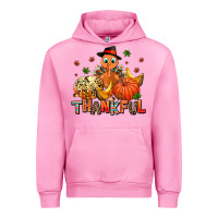 Fuchsia Pink thankful pumpkins and turkey Urban Hoodie - AdoDesignShop