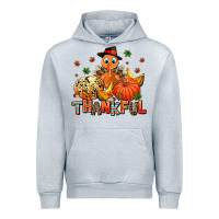 Heather Grey thankful pumpkins and turkey Urban Hoodie - AdoDesignShop