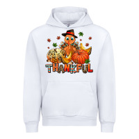 White thankful pumpkins and turkey Urban Hoodie - AdoDesignShop