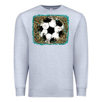 Heather Grey glitter soccer leopard Premium Sweatshirt - RanaPortraitStore