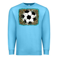 Ocean Blue glitter soccer leopard Premium Sweatshirt - RanaPortraitStore