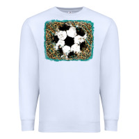 White glitter soccer leopard Premium Sweatshirt - RanaPortraitStore