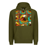 Army Green desert horse seamless patern Premium Hoodie - HRA Design Shop