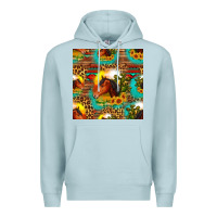 Blue Mist desert horse seamless patern Premium Hoodie - HRA Design Shop