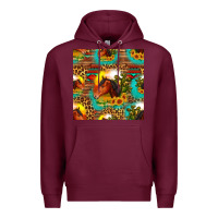 Burgundy desert horse seamless patern Premium Hoodie - HRA Design Shop