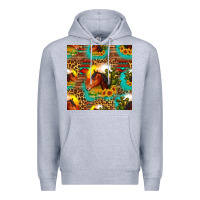 Heather Grey desert horse seamless patern Premium Hoodie - HRA Design Shop