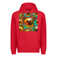 Red desert horse seamless patern Premium Hoodie - HRA Design Shop