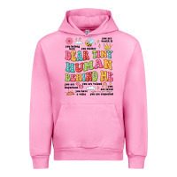 Fuchsia Pink customized teacher dear tiny human behind me back Urban Hoodie - JahusDesignShop