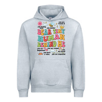 Heather Grey customized teacher dear tiny human behind me back Urban Hoodie - JahusDesignShop