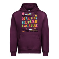 Mauve Wine customized teacher dear tiny human behind me back Urban Hoodie - JahusDesignShop