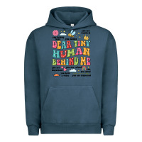 Pigment Midnight Navy customized teacher dear tiny human behind me back Urban Hoodie - JahusDesignShop